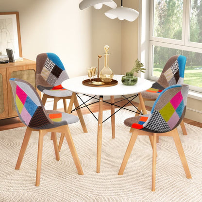Minerva | Modern Multi Colour White 4 Seater Round Dining Table Set | White