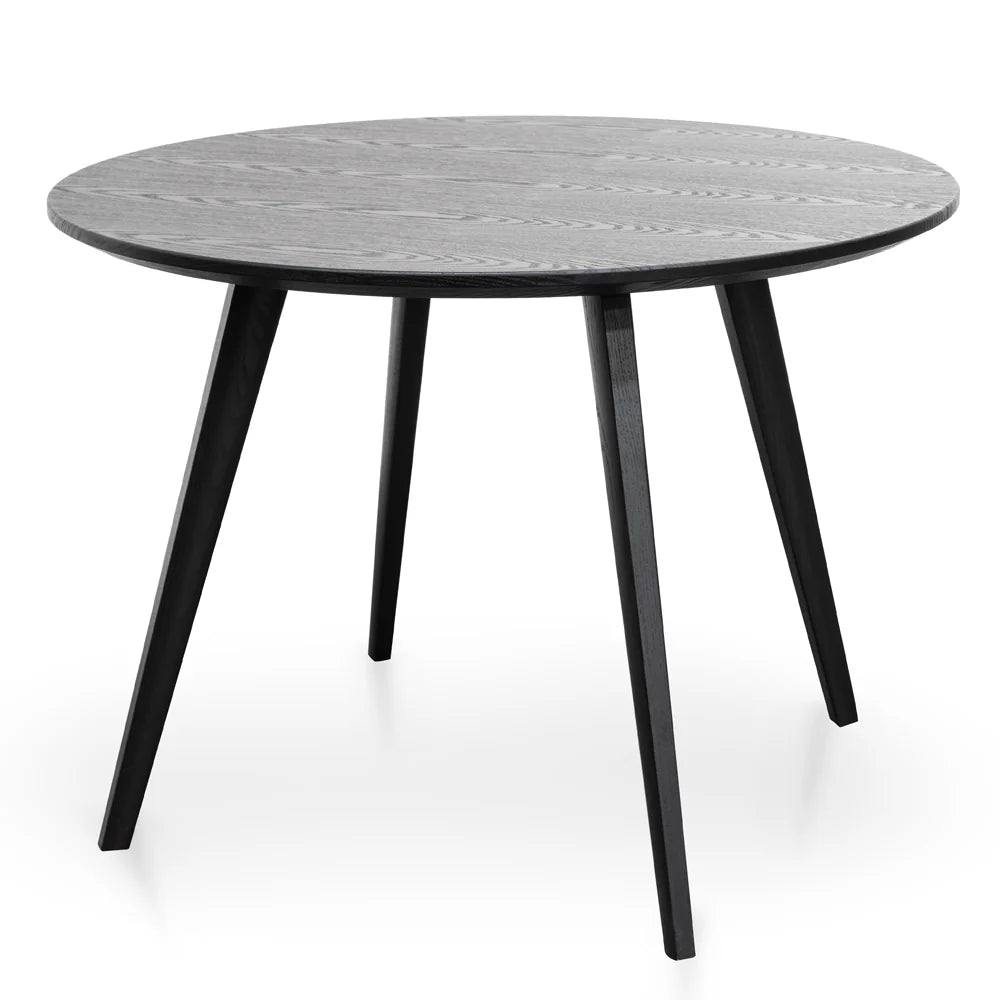 Missouri | 4 Seater Natural Black Wooden Round Dining Table | Black