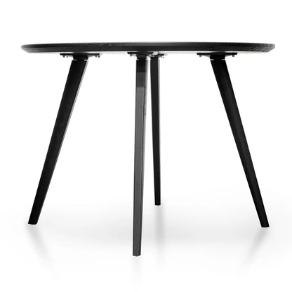 Missouri | 4 Seater Natural Black Wooden Round Dining Table | Black