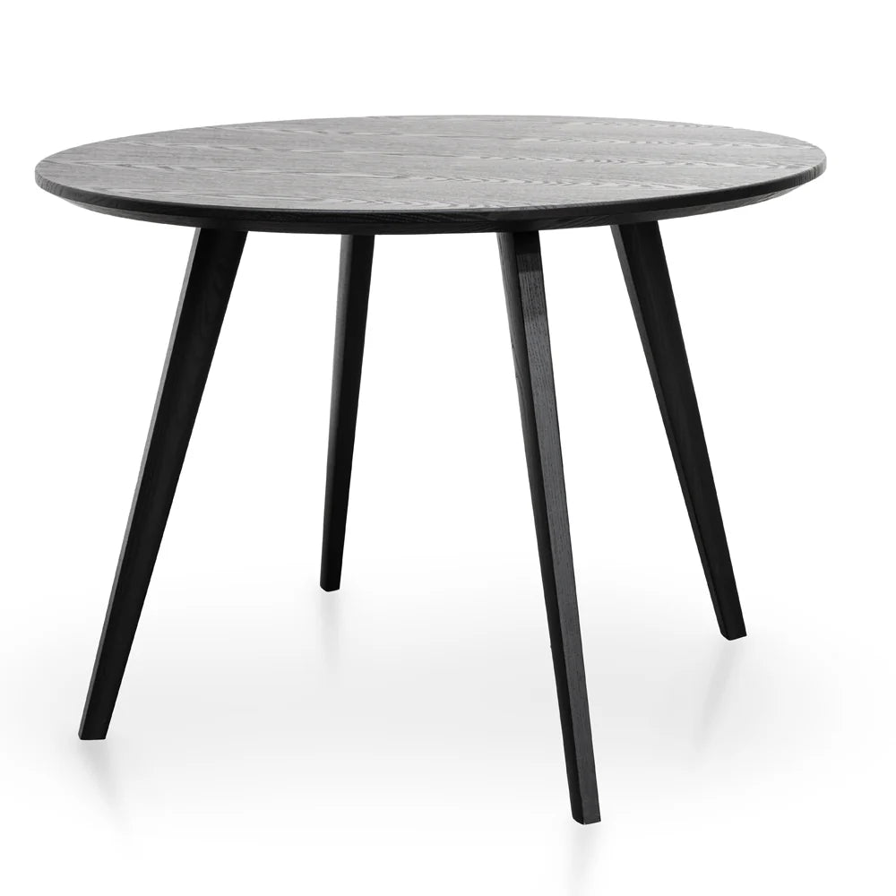 Missouri | 4 Seater Natural Black Wooden Round Dining Table | Black