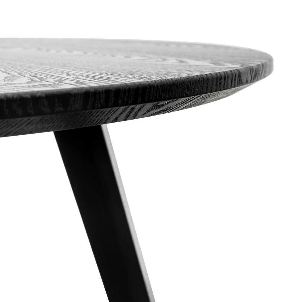 Missouri | 4 Seater Natural Black Wooden Round Dining Table | Black