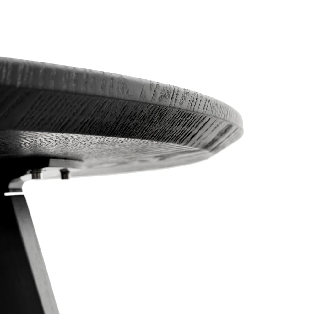 Missouri | 4 Seater Natural Black Wooden Round Dining Table | Black