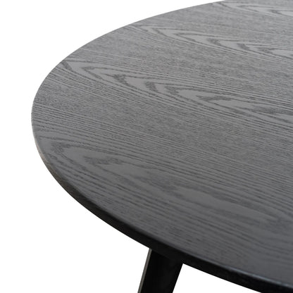 Missouri | 4 Seater Natural Black Wooden Round Dining Table | Black