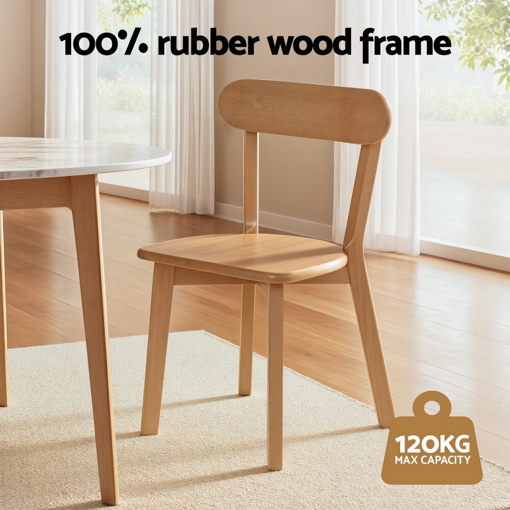 Montague | Country Coastal Natural Wooden Dining Chairs | Set Of 2