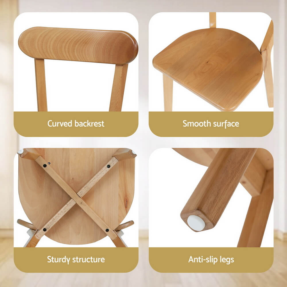 Montague | Country Coastal Natural Wooden Dining Chairs | Set Of 2 | Natural
