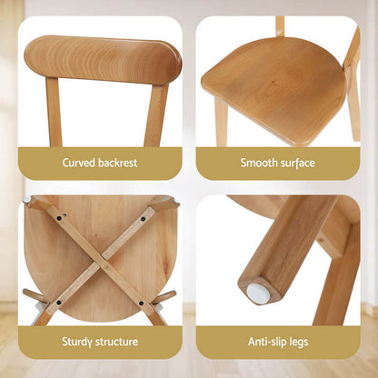 Montague | Country Coastal Natural Wooden Dining Chairs | Set Of 2 | Natural
