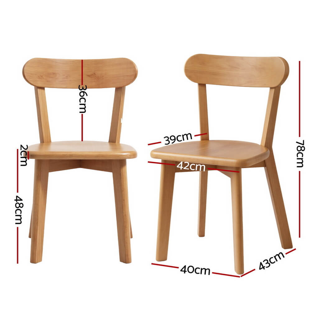 Montague | Country Coastal Natural Wooden Dining Chairs | Set Of 2 | Natural
