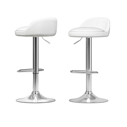 Montego Giles | PU Leather Height Adjustable Contemporary Wooden Bar Stool Set | White