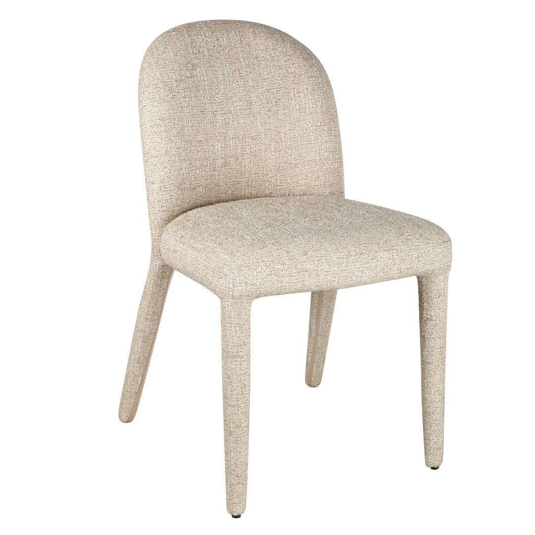 Monterey | Modern Coastal Metal Beige Fabric Dining Chairs | Set Of 2 | Beige