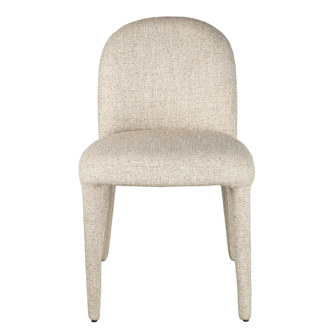 Monterey | Modern Coastal Metal Beige Fabric Dining Chairs | Set Of 2 | Beige