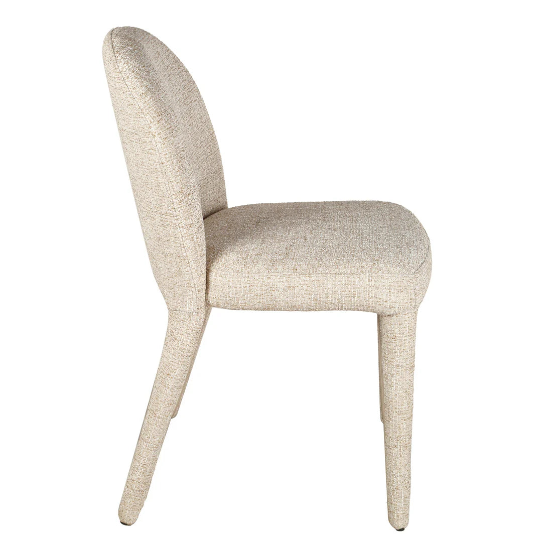 Monterey | Modern Coastal Metal Beige Fabric Dining Chairs | Set Of 2 | Beige