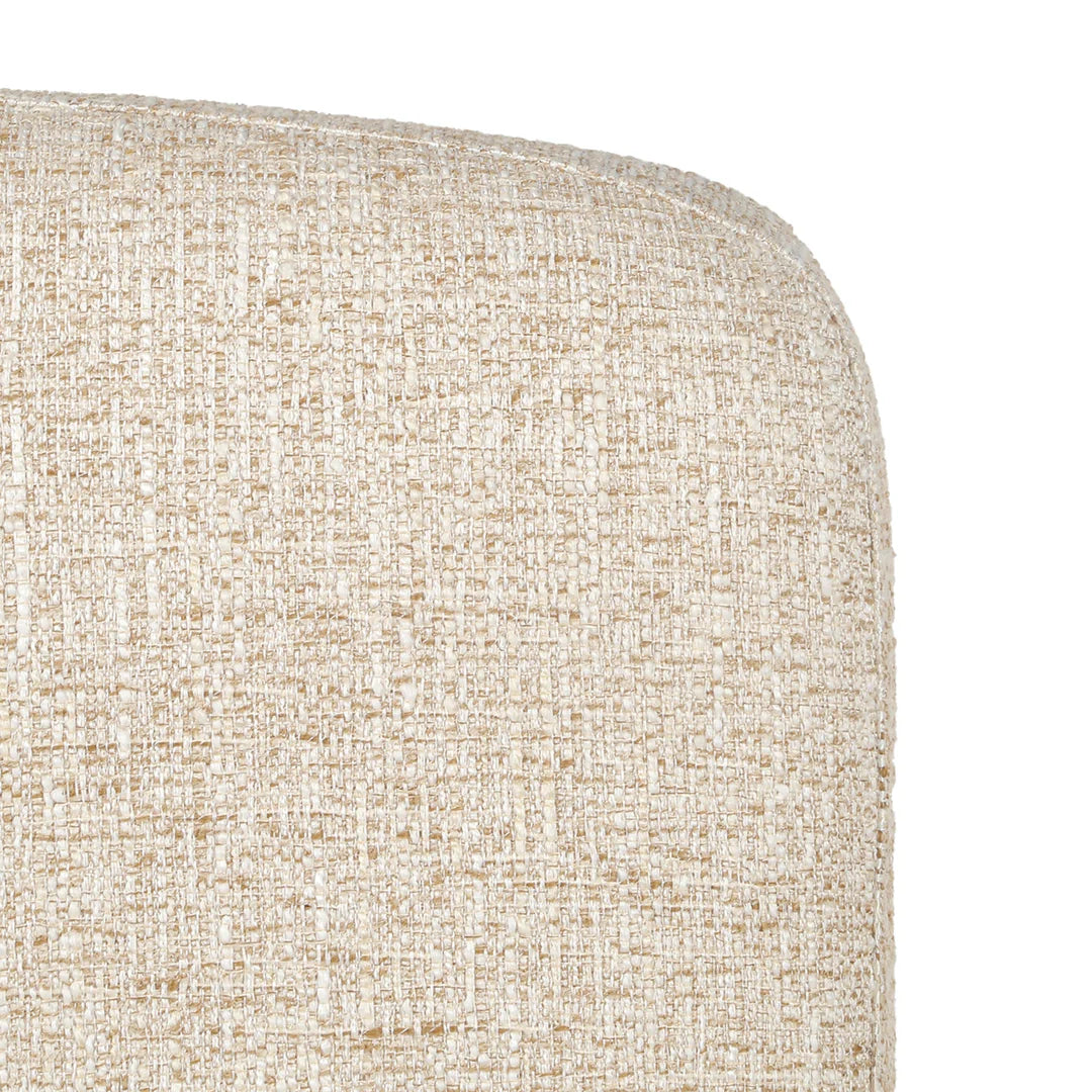 Monterey | Modern Coastal Metal Beige Fabric Dining Chairs | Set Of 2 | Beige