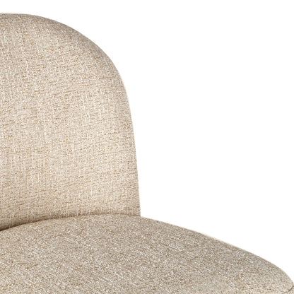 Monterey | Modern Coastal Metal Beige Fabric Dining Chairs | Set Of 2 | Beige