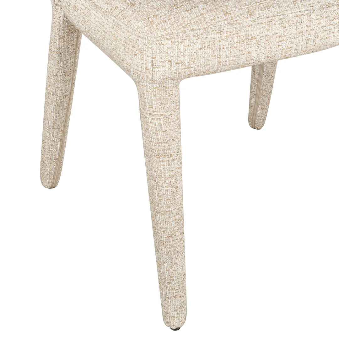 Monterey | Modern Coastal Metal Beige Fabric Dining Chairs | Set Of 2 | Beige
