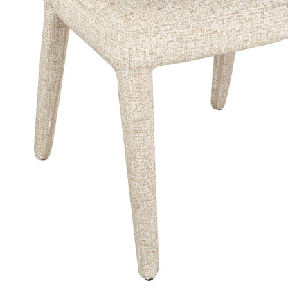 Monterey | Modern Coastal Metal Beige Fabric Dining Chairs | Set Of 2 | Beige