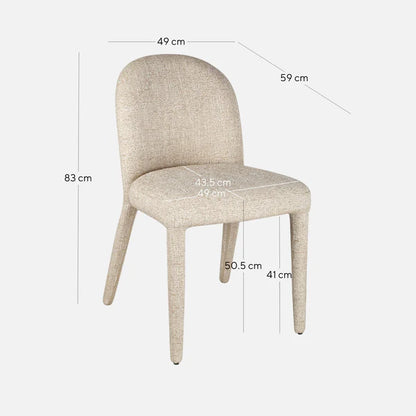 Monterey | Modern Coastal Metal Beige Fabric Dining Chairs | Set Of 2 | Beige