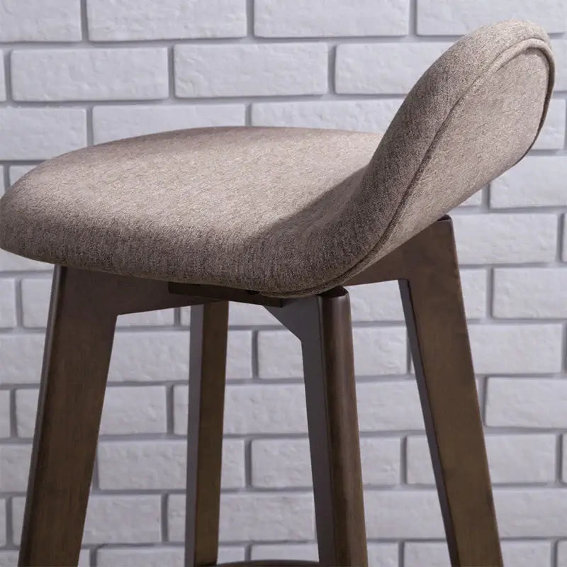 Monterey | Modern Mid Century Wooden Fabric Bar Stool | Walnut