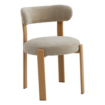 Montessa | Modern Metal Fabric Dining Chairs | Set Of 2 | Beige Natural
