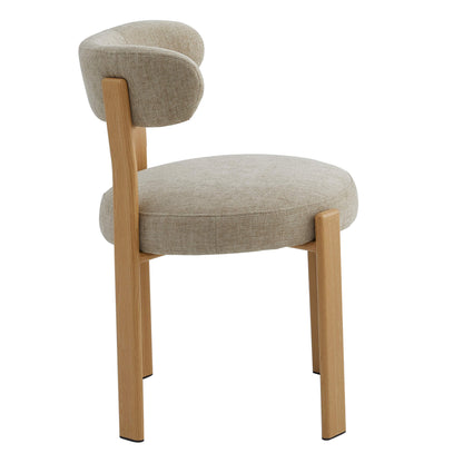 Montessa | Modern Metal Fabric Dining Chairs | Set Of 2 | Beige Natural