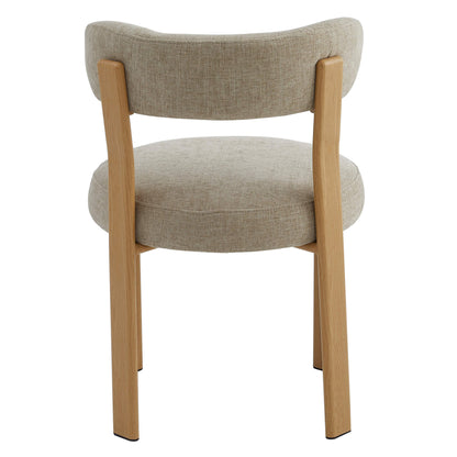 Montessa | Modern Metal Fabric Dining Chairs | Set Of 2 | Beige Natural