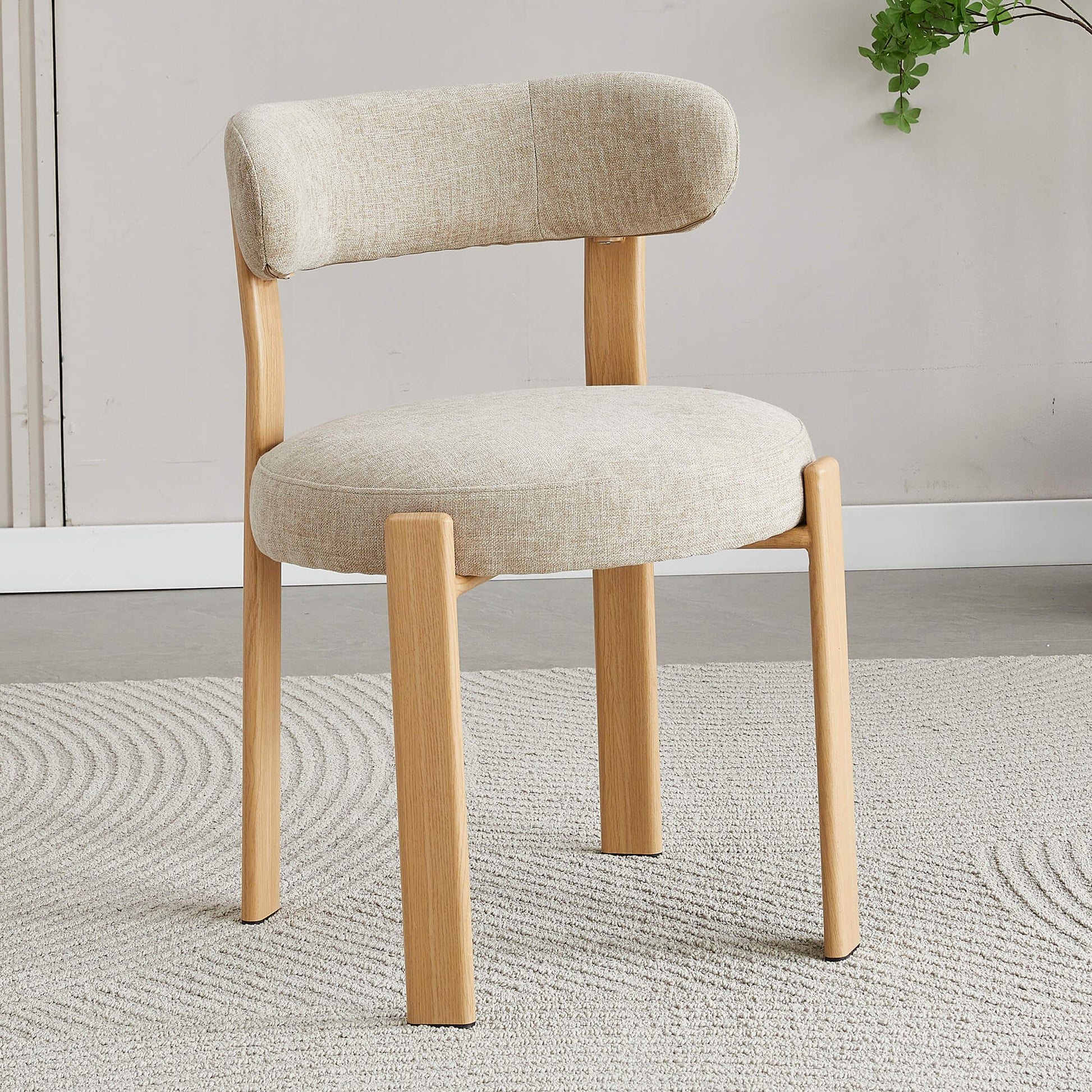 Montessa | Modern Metal Fabric Dining Chairs | Set Of 2 | Beige Natural