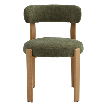 Montessa | Modern Metal Fabric Dining Chairs | Set Of 2 | Olive Natural
