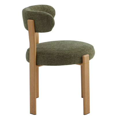 Montessa | Modern Metal Fabric Dining Chairs | Set Of 2 | Olive Natural