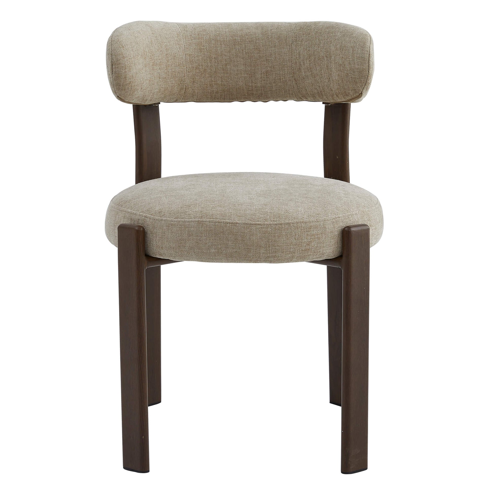 Montessa | Modern Metal Fabric Dining Chairs | Set Of 2 | Beige Walnut