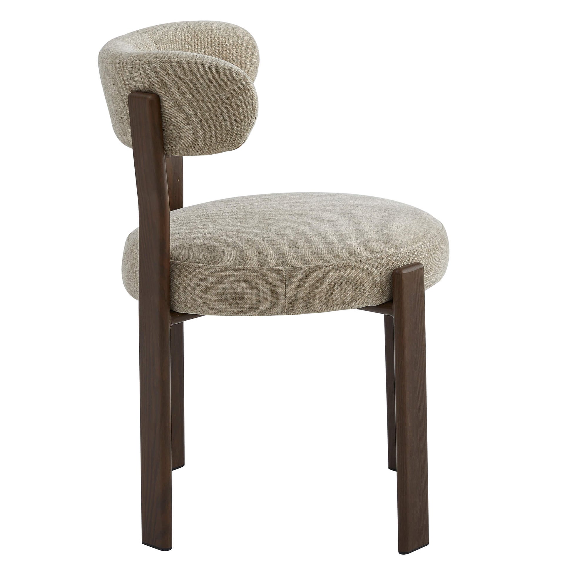 Montessa | Modern Metal Fabric Dining Chairs | Set Of 2 | Beige Walnut