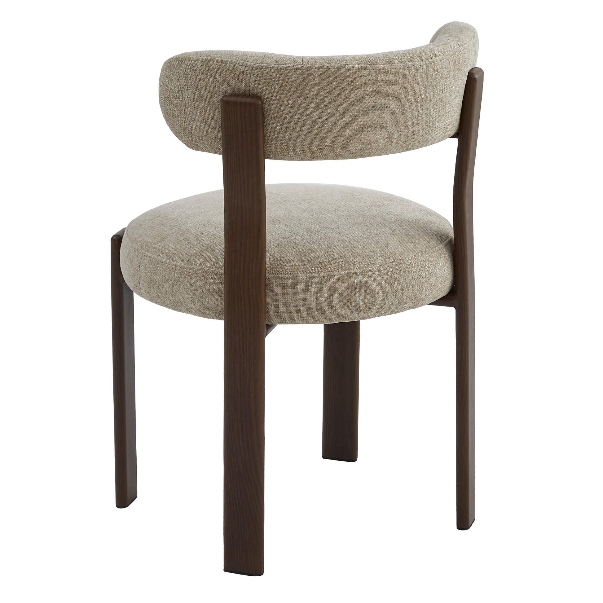 Montessa | Modern Metal Fabric Dining Chairs | Set Of 2 | Beige Walnut