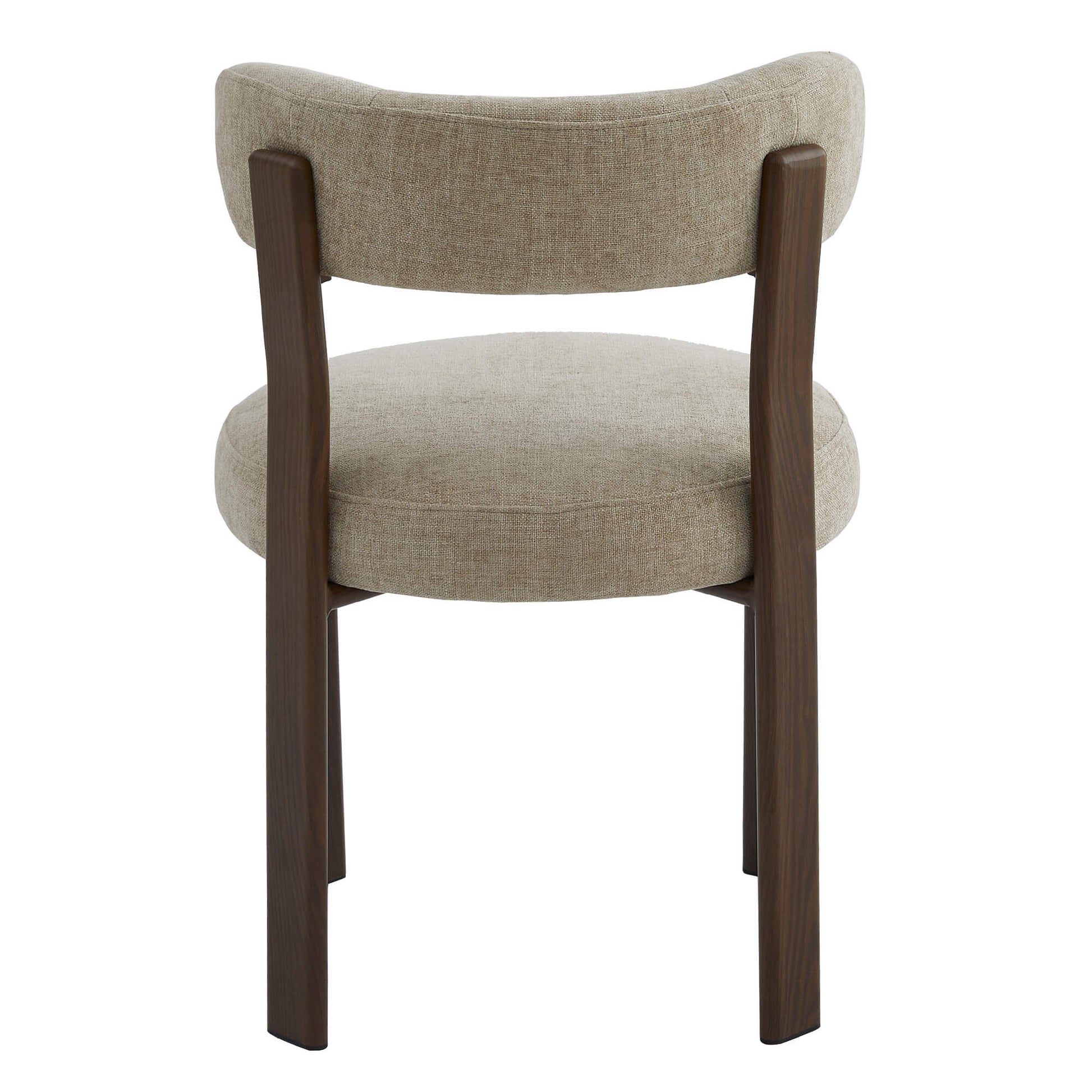 Montessa | Modern Metal Fabric Dining Chairs | Set Of 2 | Beige Walnut
