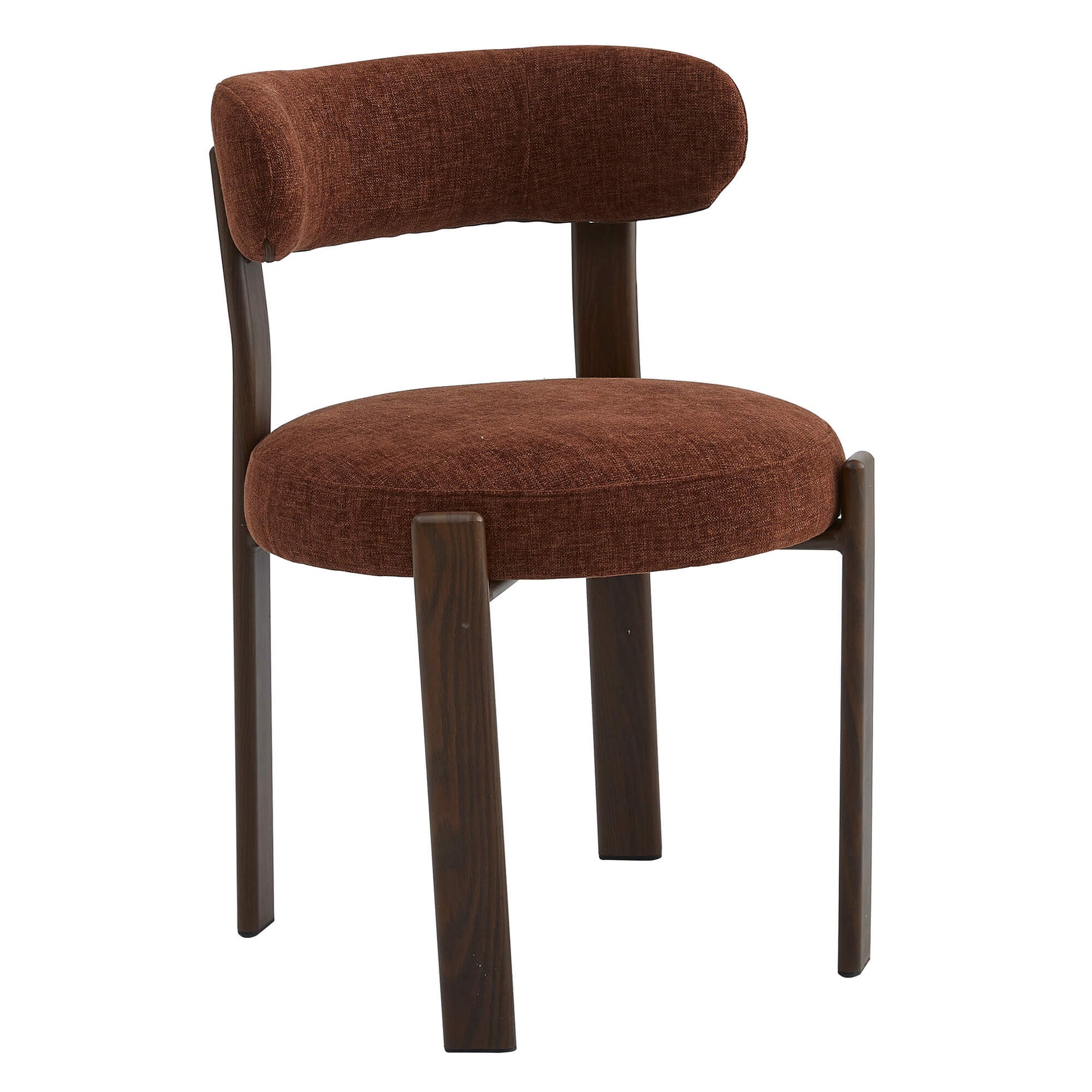 Montessa | Modern Metal Fabric Dining Chairs | Set Of 2 | Rust Walnut