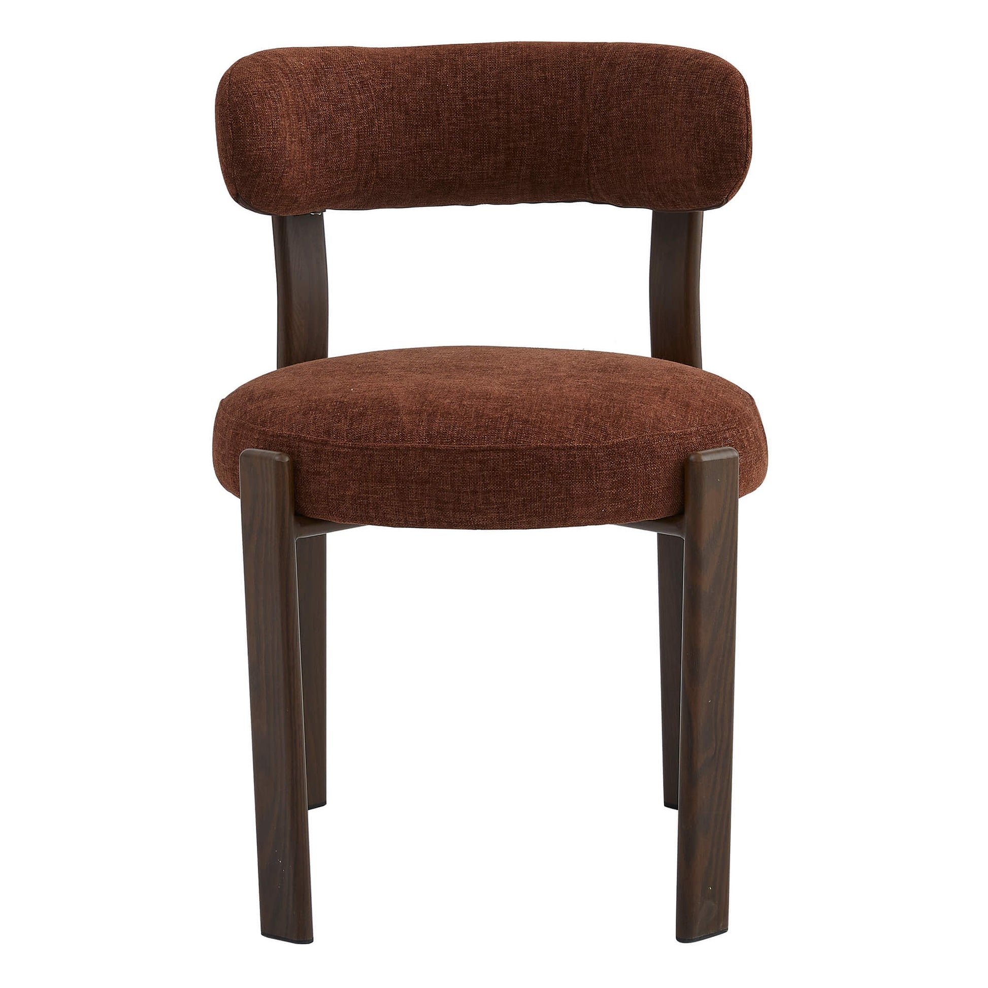 Montessa | Modern Metal Fabric Dining Chairs | Set Of 2 | Rust Walnut