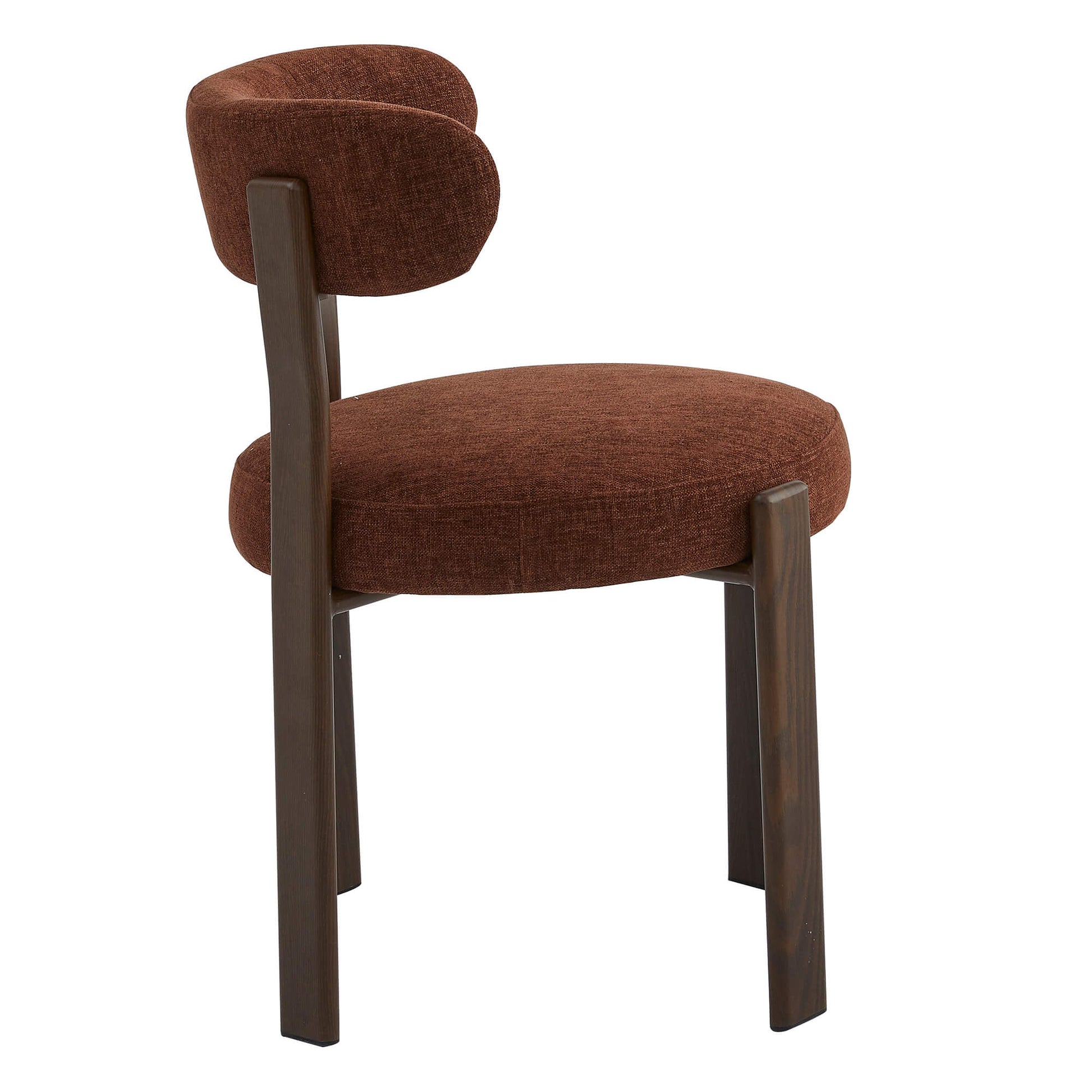 Montessa | Modern Metal Fabric Dining Chairs | Set Of 2 | Rust Walnut