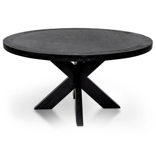 Montpellier | 4-6 Seater Black Natural Wooden Round Dining Table