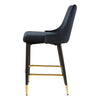 Montville | Version 1 | Modern Metal Velvet Bar Stools | Set Of 2