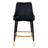 Montville | Version 1 | Modern Metal Velvet Bar Stools | Set Of 2