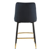 Montville | Version 1 | Modern Metal Velvet Bar Stools | Set Of 2