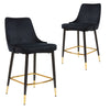 Montville | Version 1 | Modern Metal Velvet Bar Stools | Set Of 2