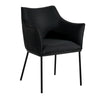 Morley | Contemporary Black Natural Fabric Dining Chair With Arms