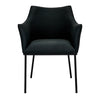 Morley | Contemporary Black Natural Fabric Dining Chair With Arms