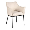 Morley | Contemporary Black Natural Fabric Dining Chair With Arms