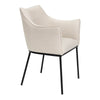 Morley | Contemporary Black Natural Fabric Dining Chair With Arms