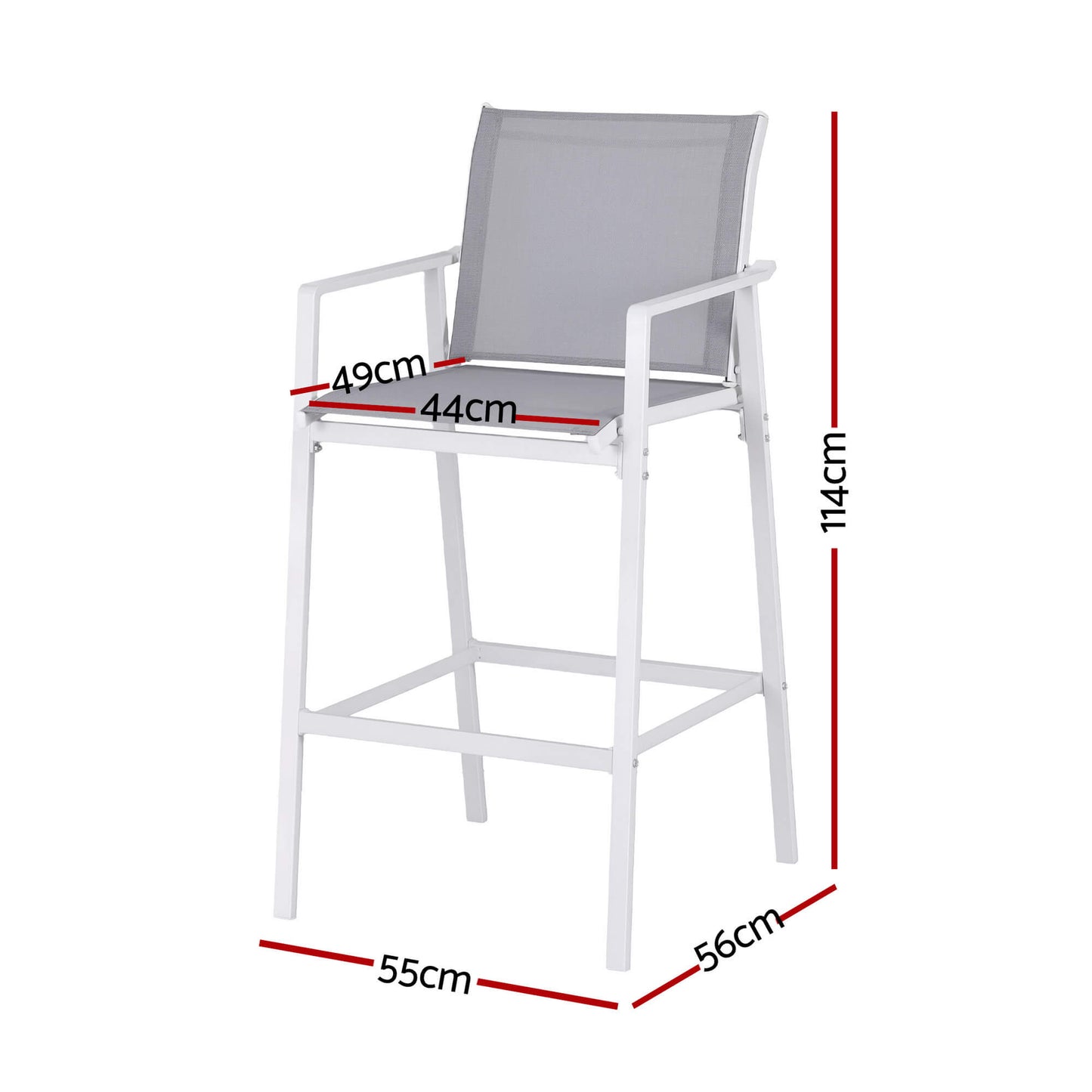 Morley | Modern White Metal Indoor Outdoor Bar Stools | Set Of 2 | White