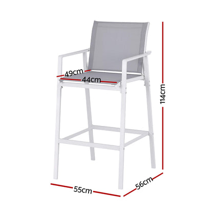 Morley | Modern White Metal Indoor Outdoor Bar Stools | Set Of 2 | White