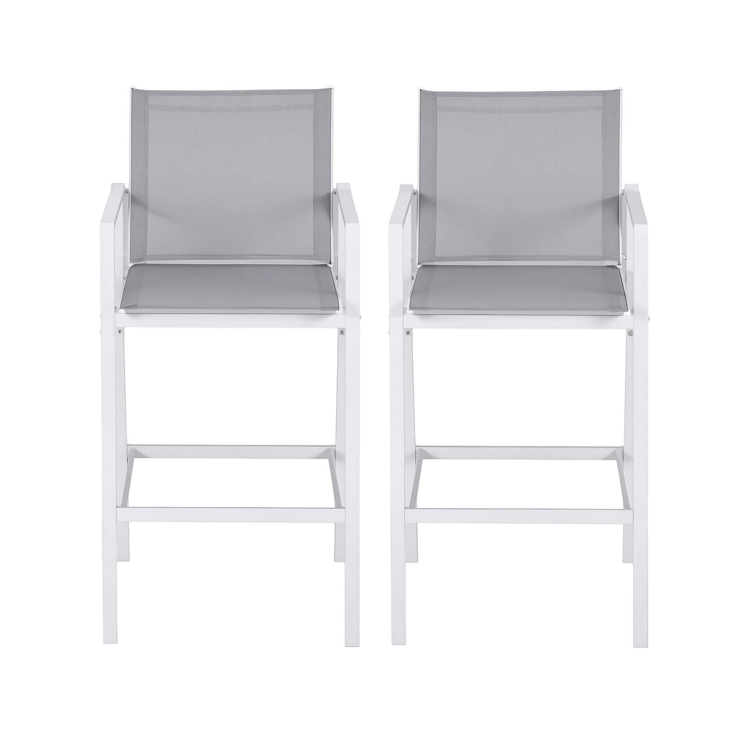 Morley | Modern White Metal Indoor Outdoor Bar Stools | Set Of 2 | White