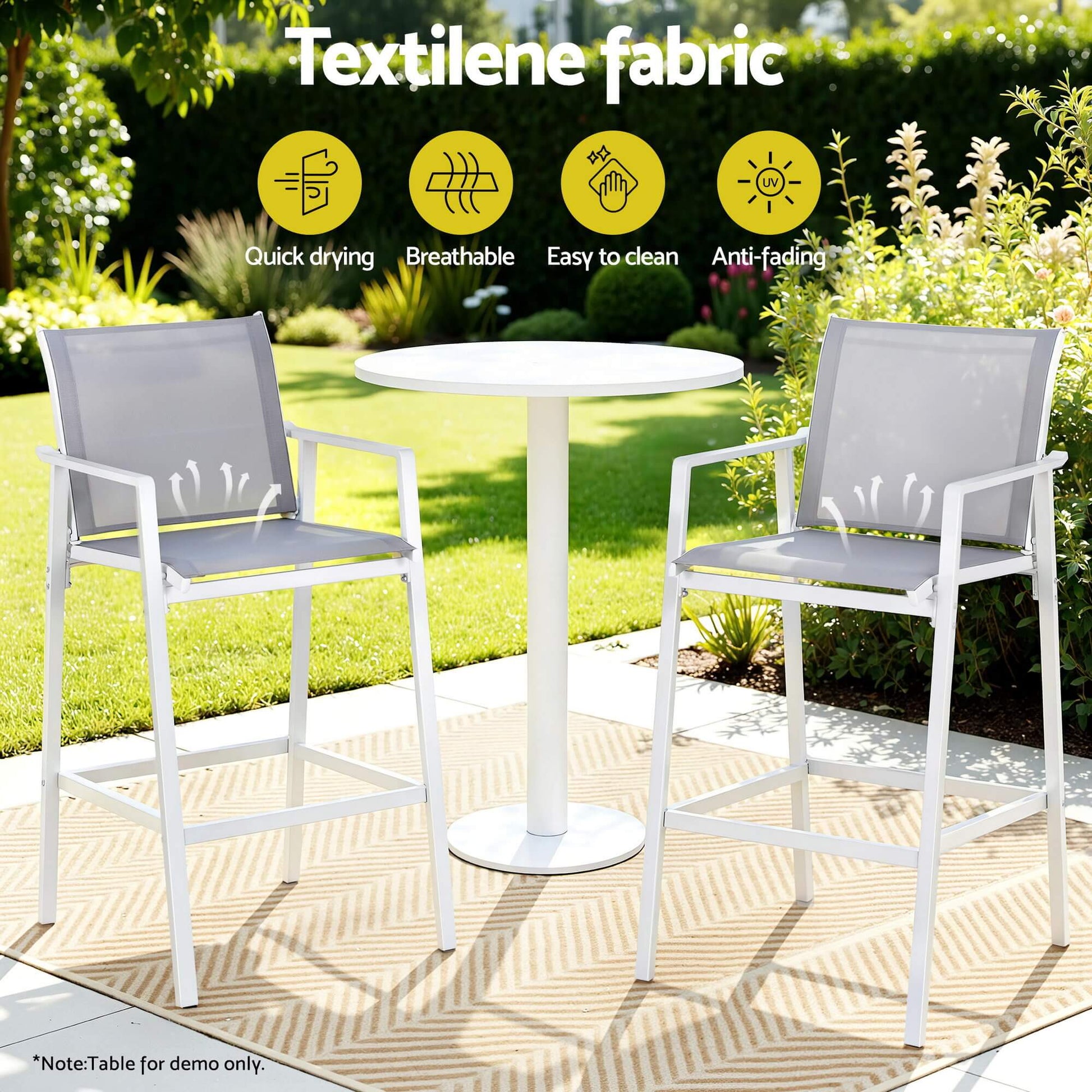 Morley | Modern White Metal Indoor Outdoor Bar Stools | Set Of 2 | White