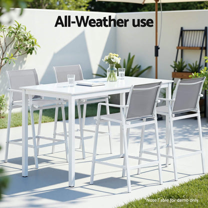 Morley | Modern White Metal Indoor Outdoor Bar Stools | Set Of 2 | White