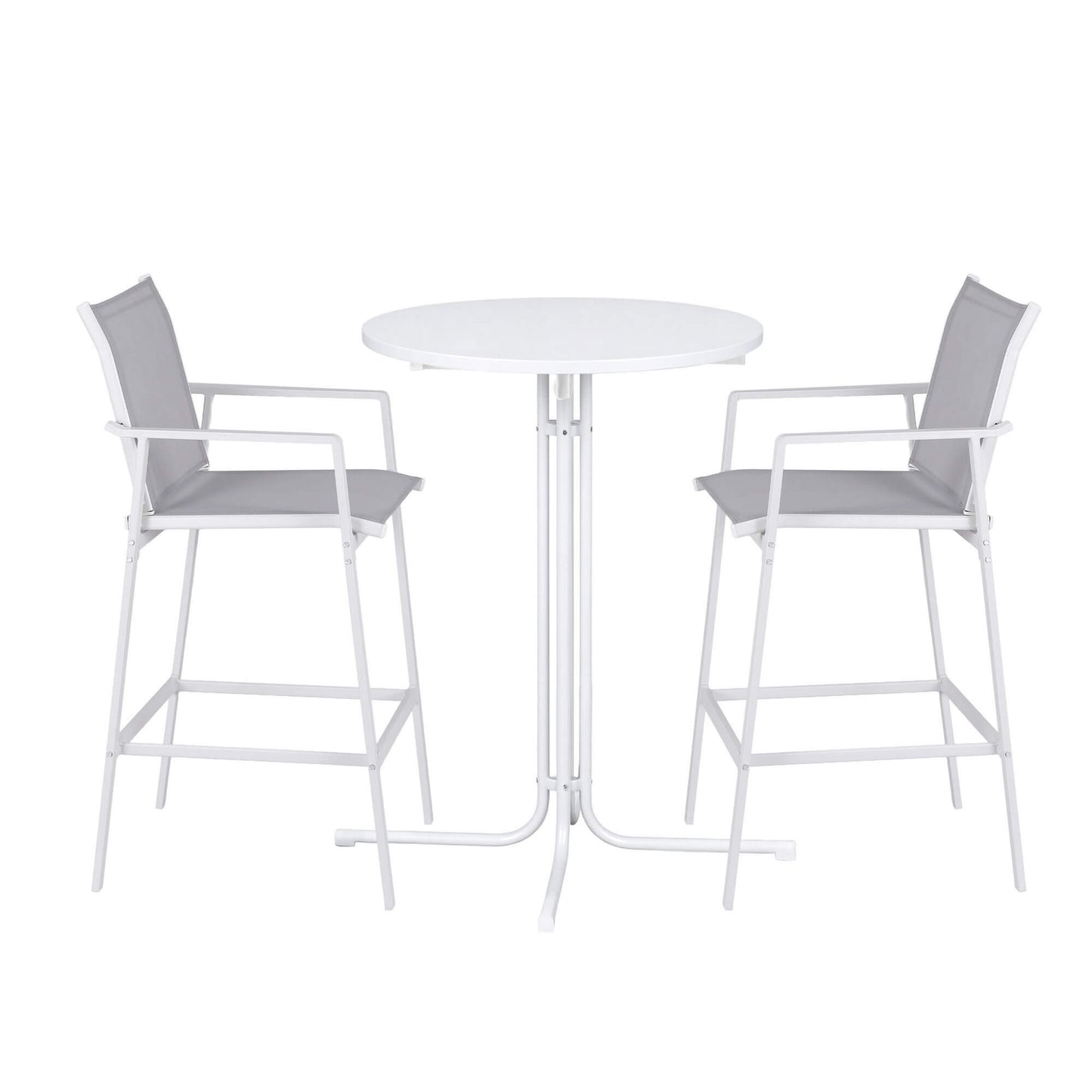 Morley | Modern Black White Metal Indoor Outdoor Bar Stool Set | White
