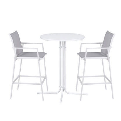 Morley | Modern Black White Metal Indoor Outdoor Bar Stool Set | White